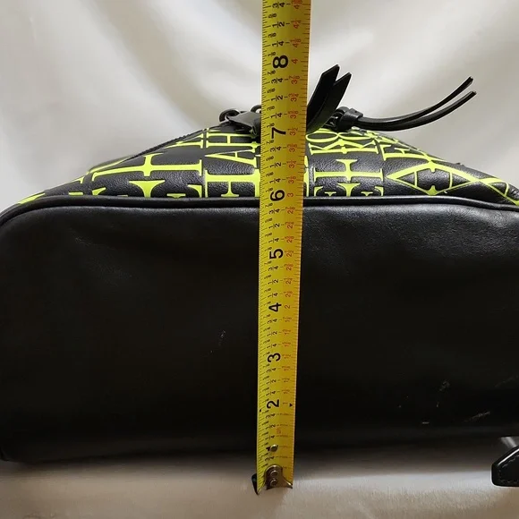 Michael Kors Rhea Medium Newsprint Print Logo Leather Backpack - Picture 9 of 15